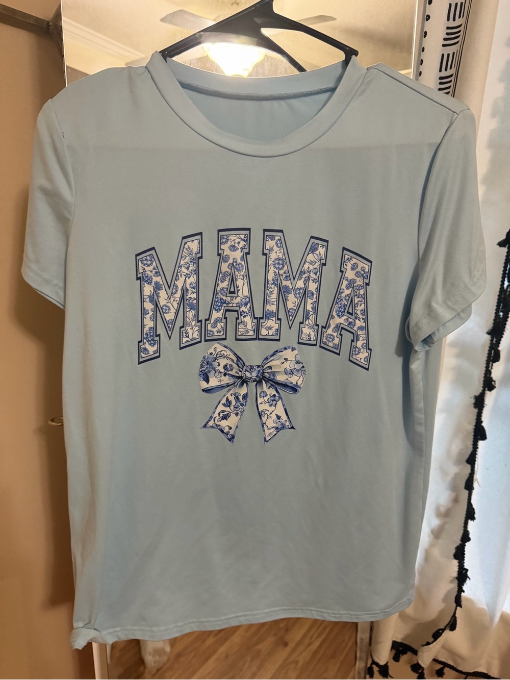Mama Graphic Tee - Light Blue